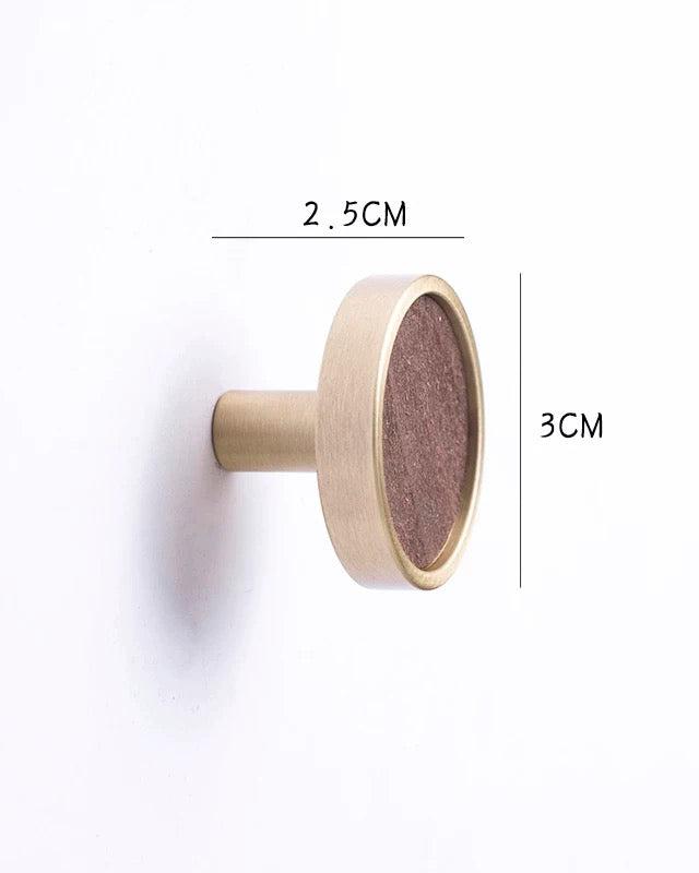 Walnut & Brushed Brass - Circle Cabinetry Knob