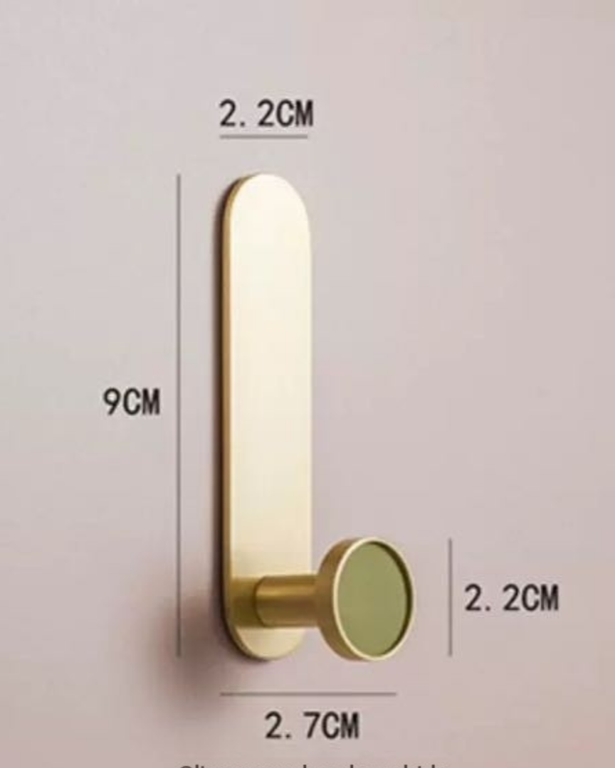 Leather & Brushed Brass - Circle Hook - Olive Green
